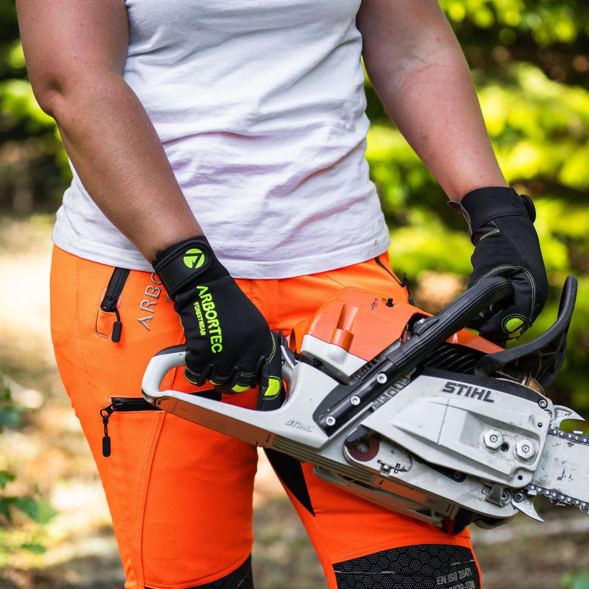 ATHV4070(F) Breatheflex Pro Women's Chainsaw Trousers Class 1 / Design C - Hi - Vis Orange - Arbortec Forestwear