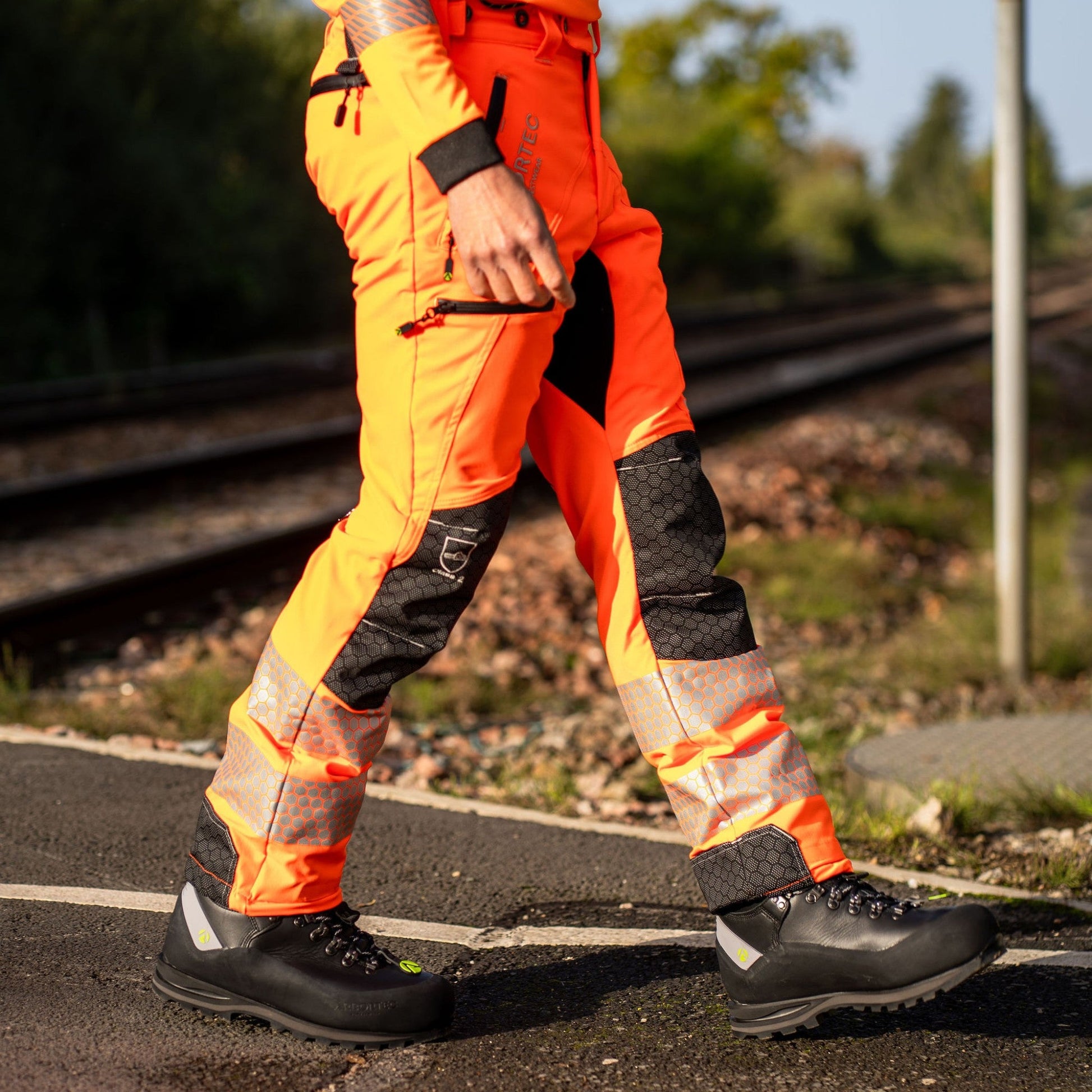 ATHV4075 Breatheflex Pro Rail Spec Trousers Design C Class 2 - Hi - Vis Orange - Arbortec Forestwear