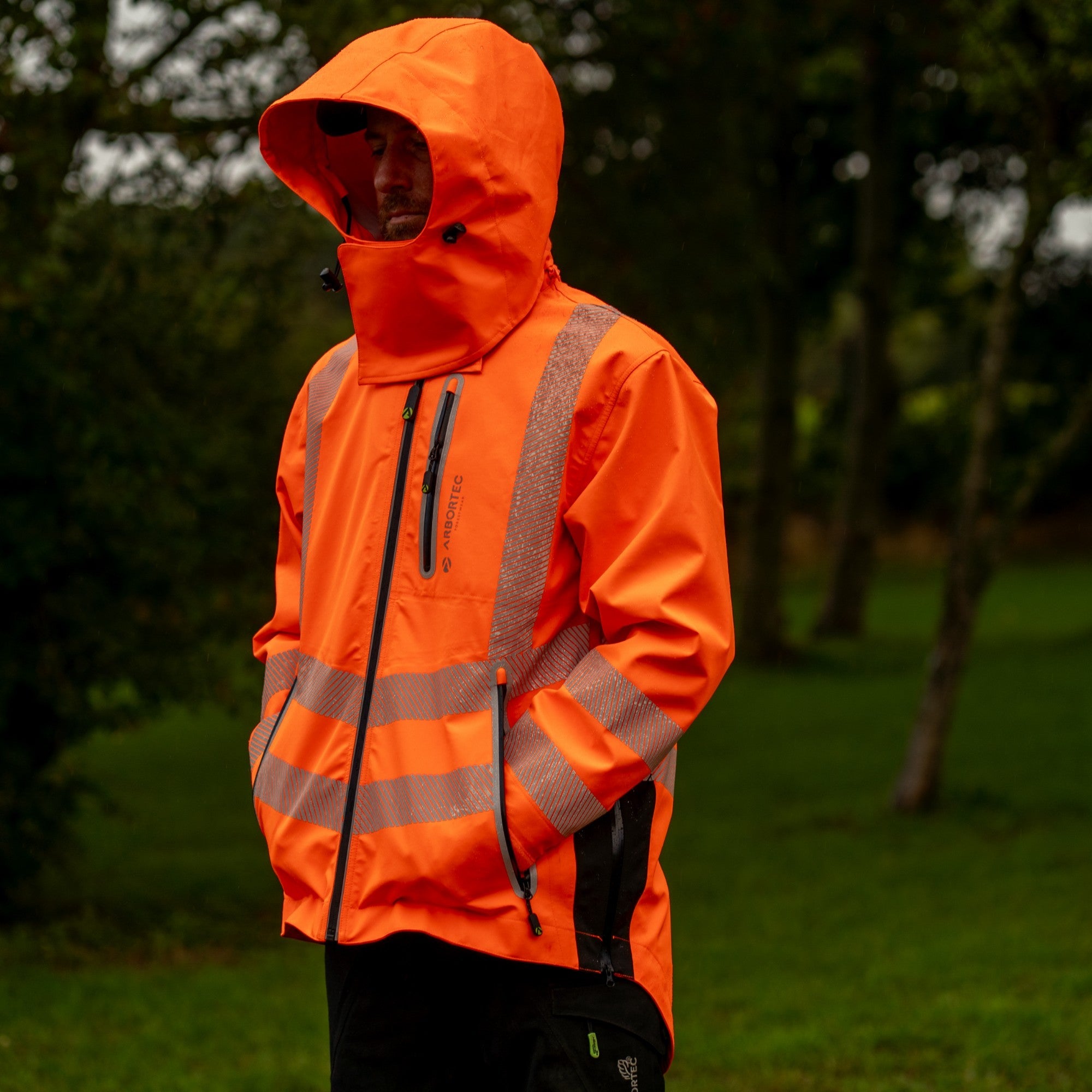 秋声全集 Arbortec Full Zip Waterproof Hi-Vis Work Jacket
