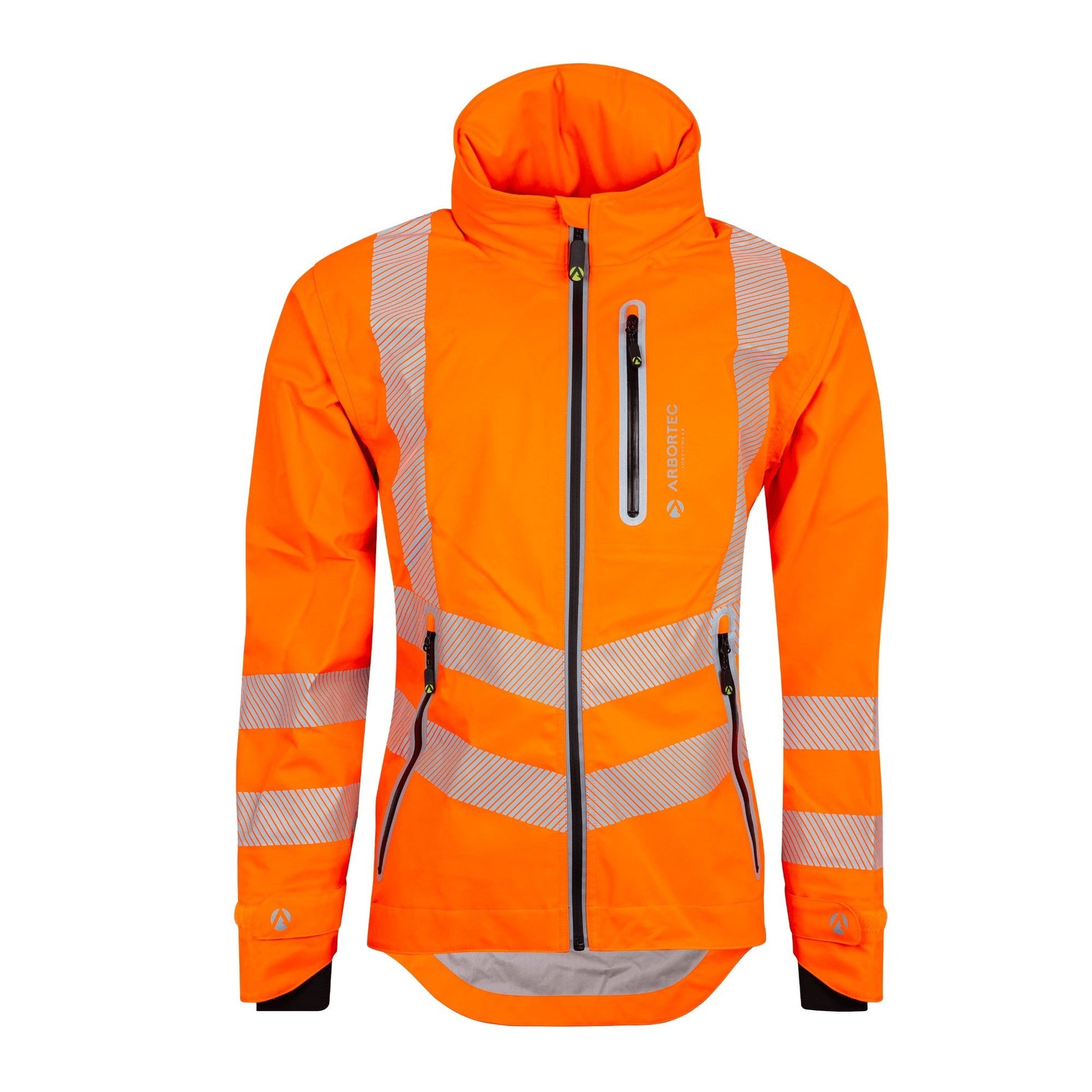 ATHV4420(F) Full Zip Waterproof Women’s Work Jacket – Hi - Vis Orange - Arbortec Forestwear