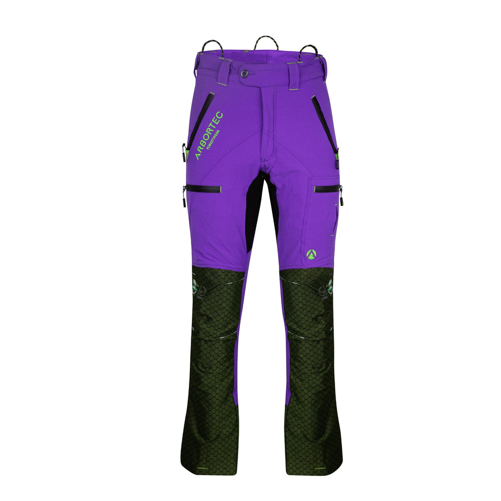 Freestyle Chainsaw Trousers Design A Class 1 - Purple - AT4061 - Arbortec Forestwear