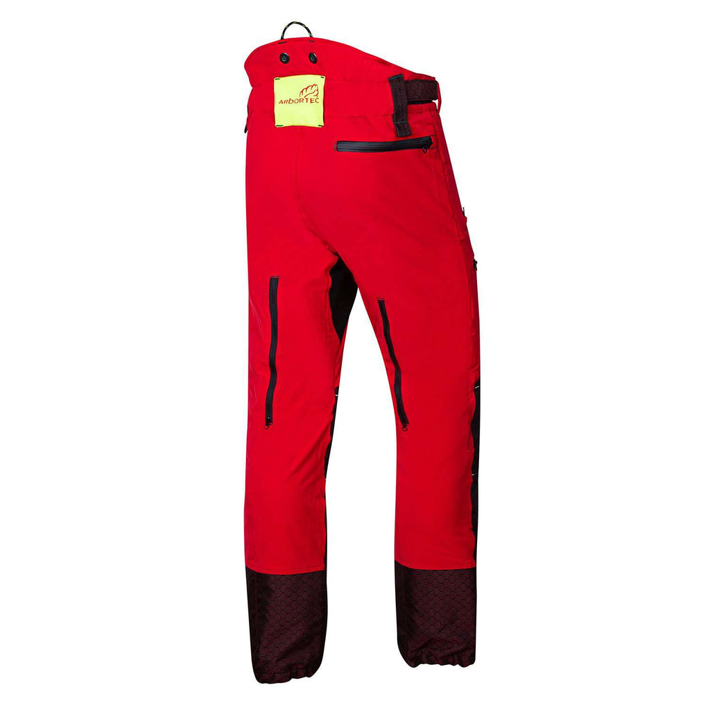 Freestyle Chainsaw Trousers Design A Class 1 - Red - AT4061 - Arbortec Forestwear