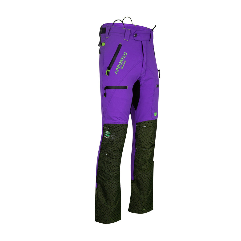 Freestyle Chainsaw Trousers Design C Class 1 - Purple - AT4071 - Arbortec Forestwear