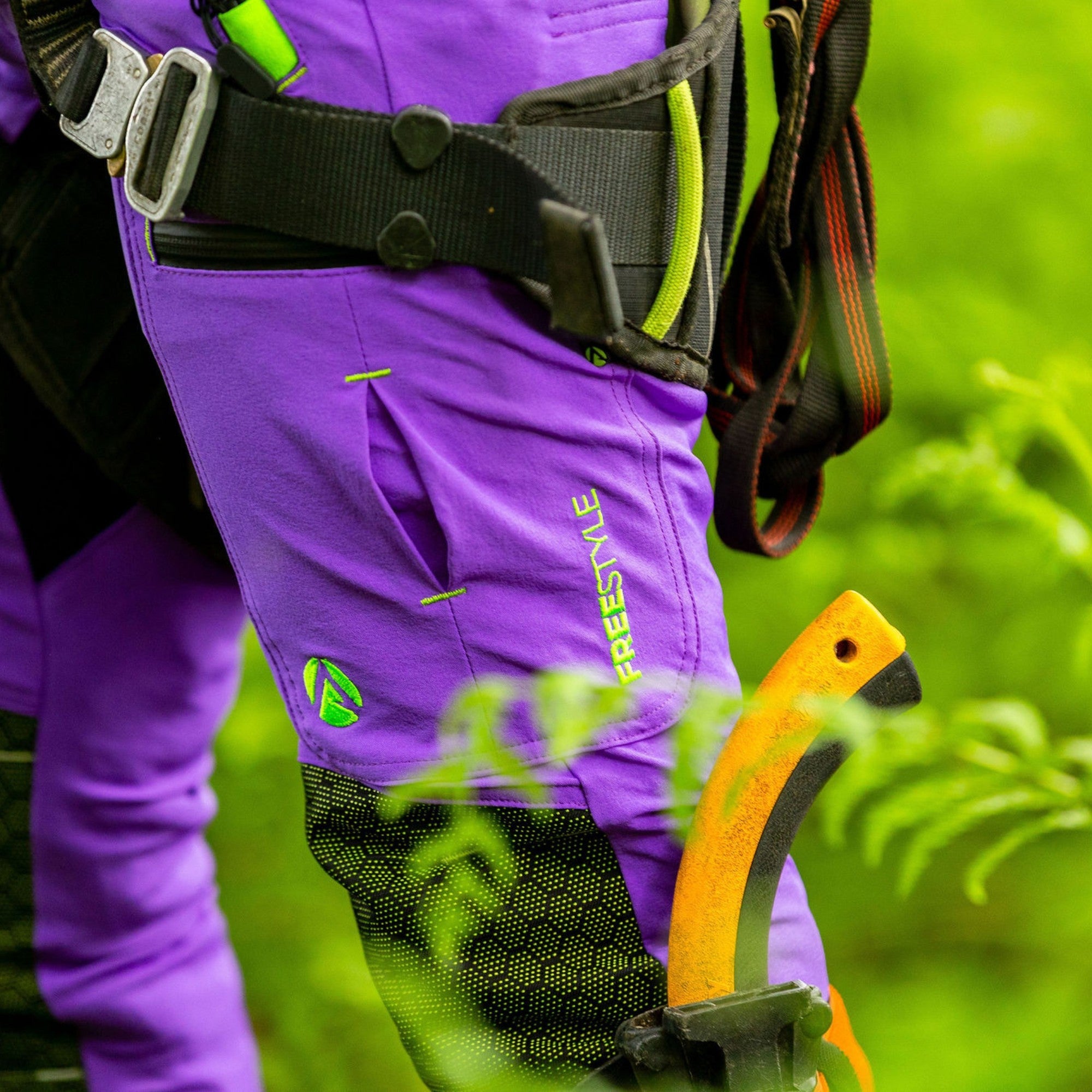Freestyle Chainsaw Trousers Design C Class 1 - Purple - AT4071 - Arbortec Forestwear