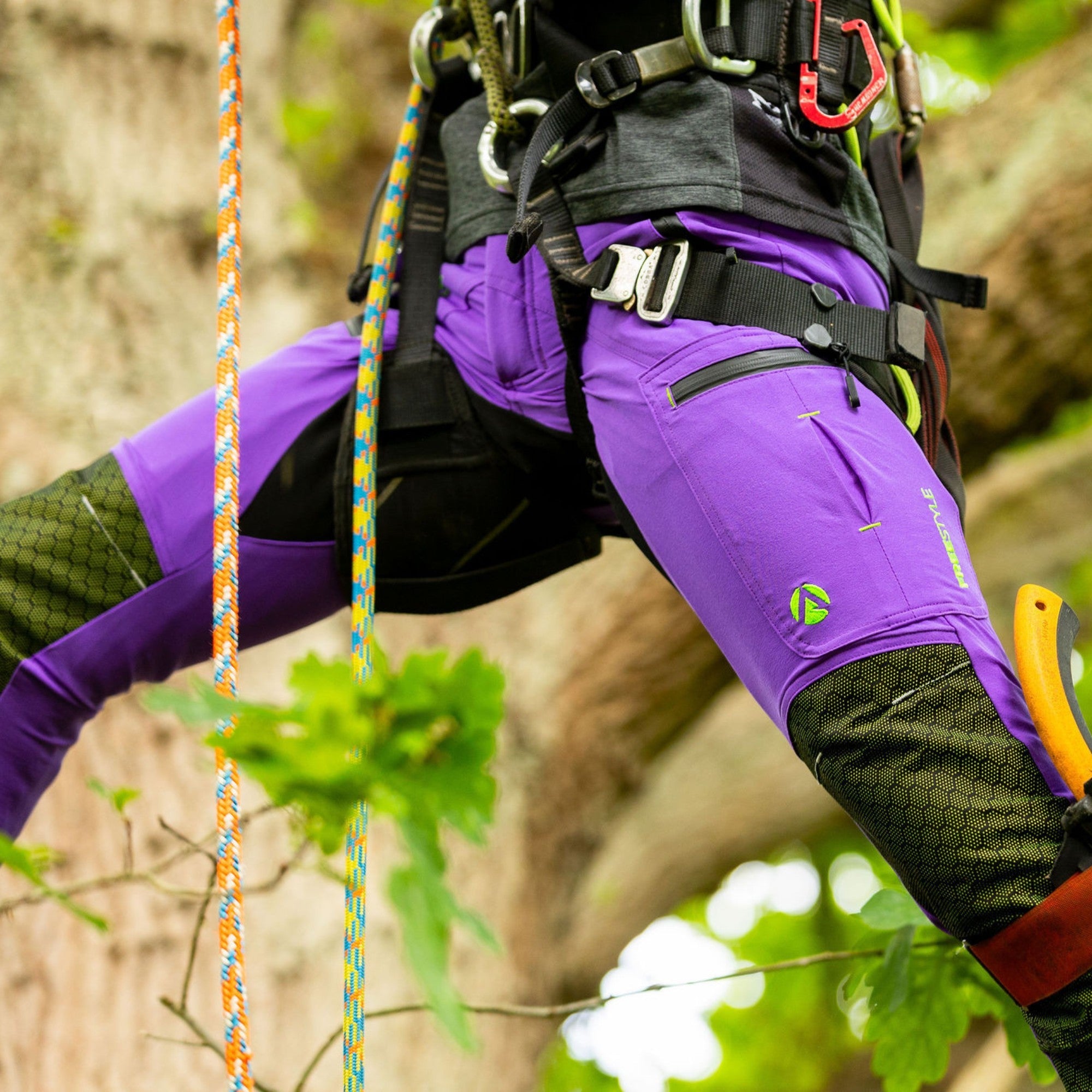Freestyle Chainsaw Trousers Design C Class 1 - Purple - AT4071 - Arbortec Forestwear