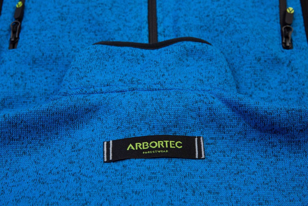 Kudu Plus Melange Zip Sweater Blue - Arbortec Forestwear