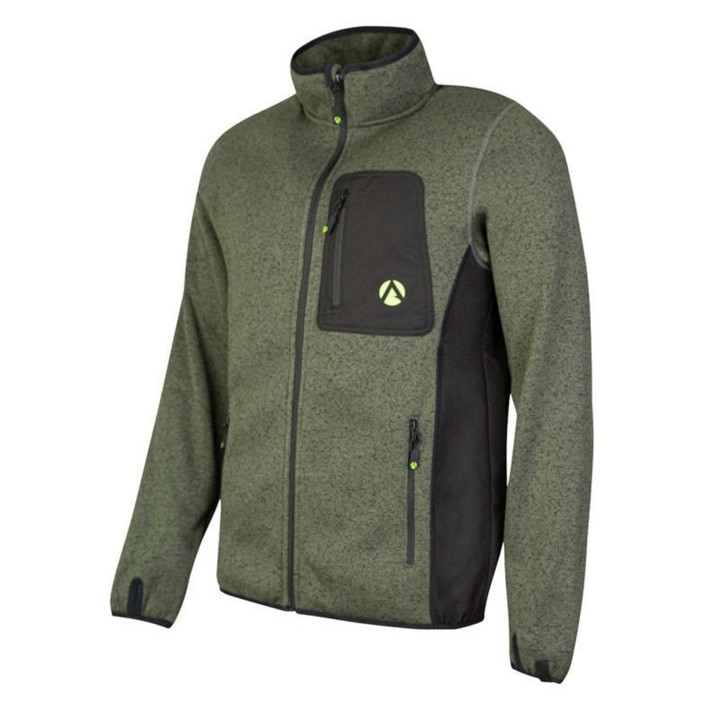 Kudu Plus Melange Zip Sweater Olive - Arbortec Forestwear