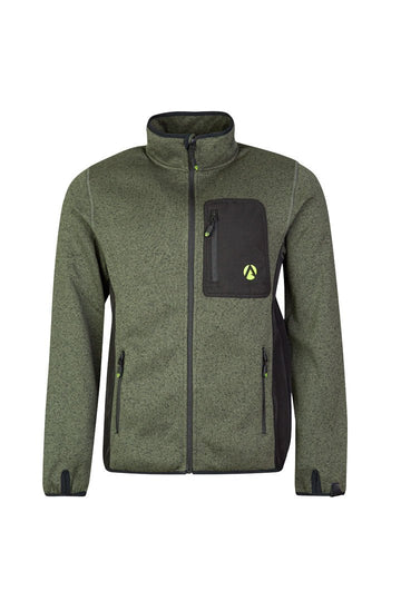 Kudu Plus Melange Zip Sweater Olive - Arbortec Forestwear