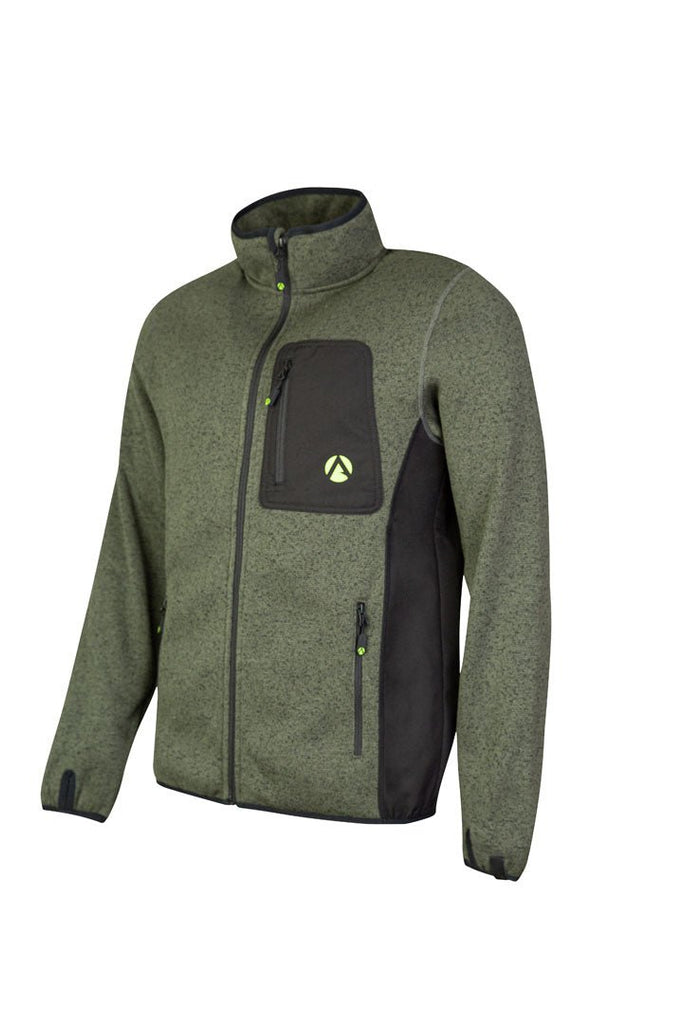 Kudu Plus Melange Zip Sweater Olive - Arbortec Forestwear