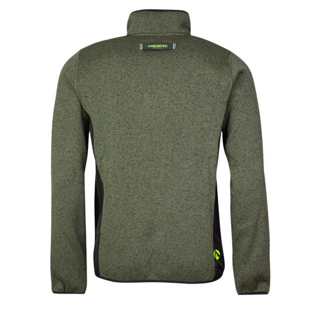 Kudu Plus Melange Zip Sweater Olive - Arbortec Forestwear