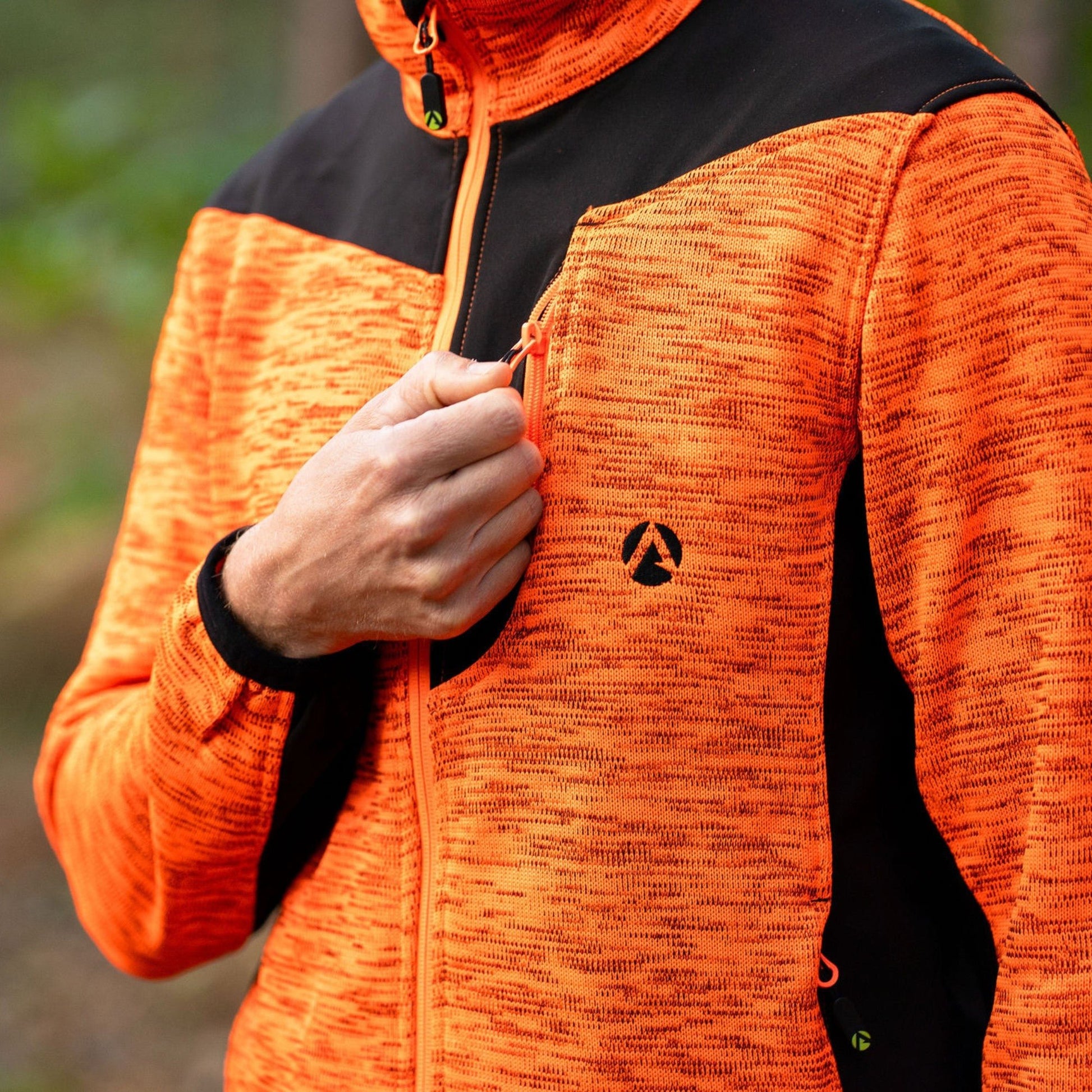 Kudu Plus Melange Zip Sweater Orange - Arbortec Forestwear
