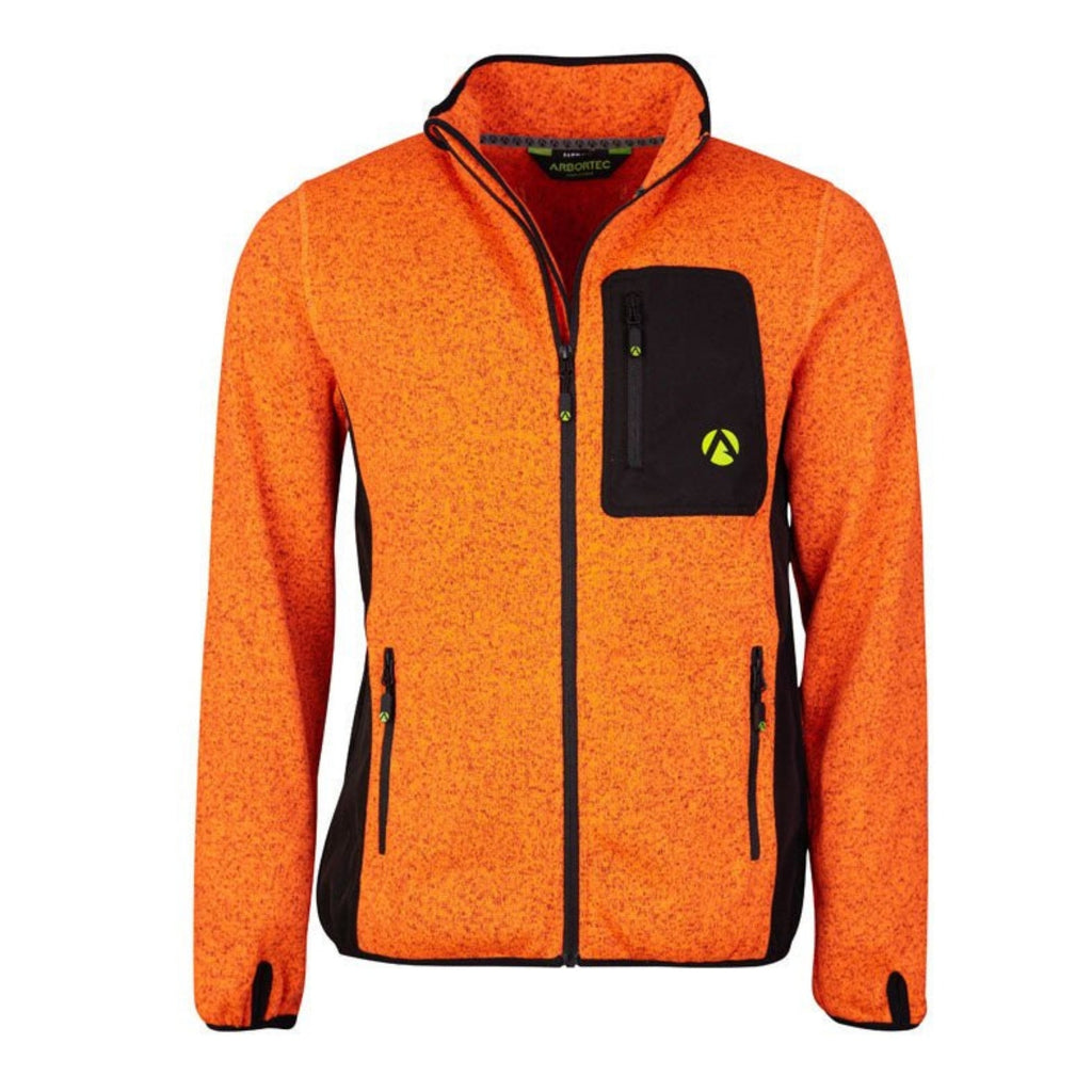 Kudu Plus Melange Zip Sweater Orange - Arbortec Forestwear