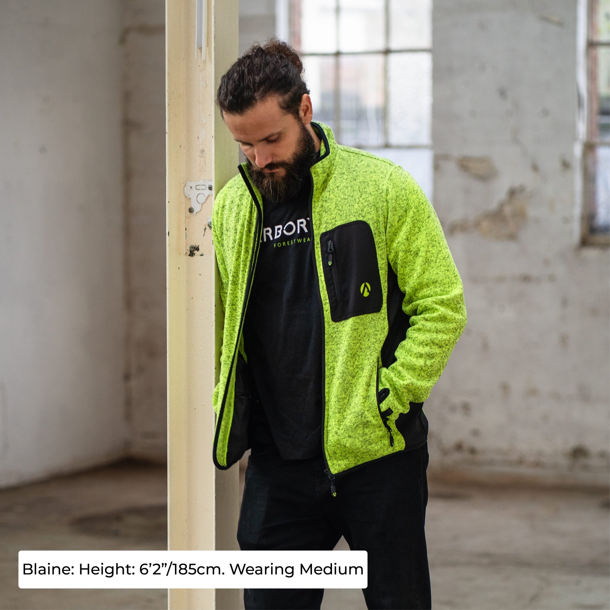 Kudu Plus Melange Zip Sweater Yellow - Arbortec Forestwear