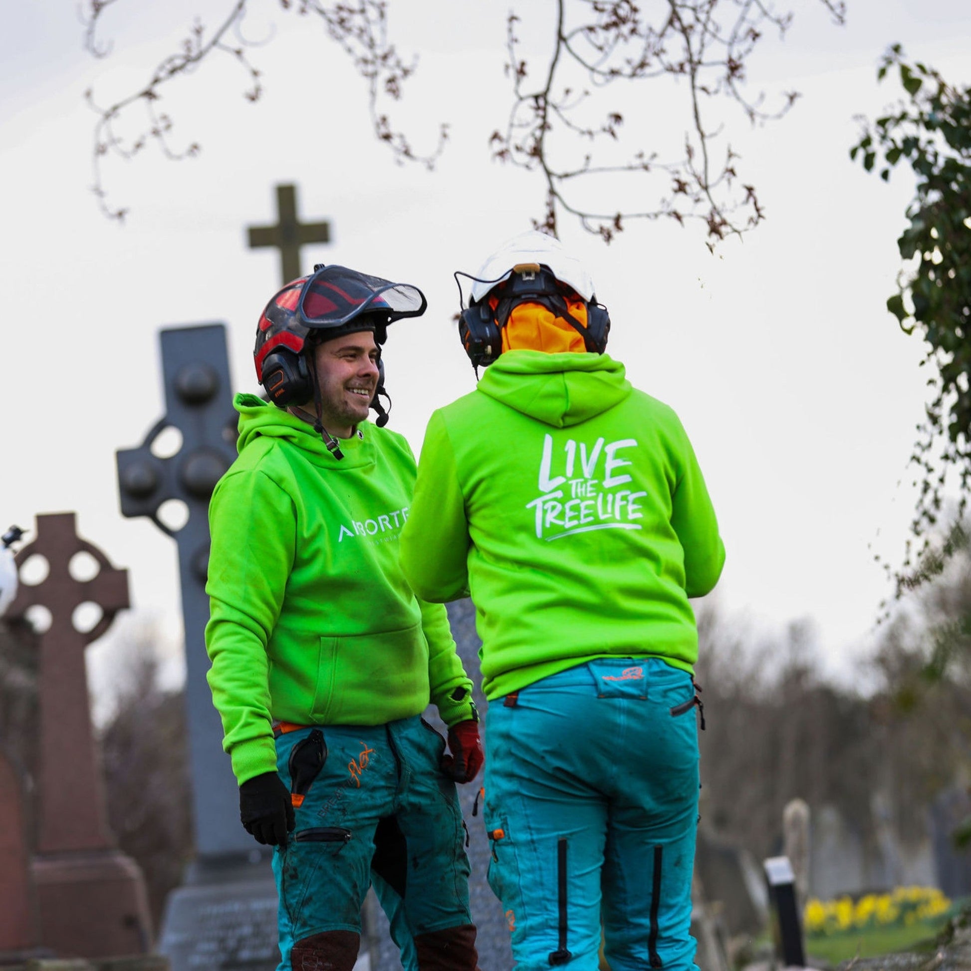 Lime High - Neck Hoodie - Arbortec Forestwear
