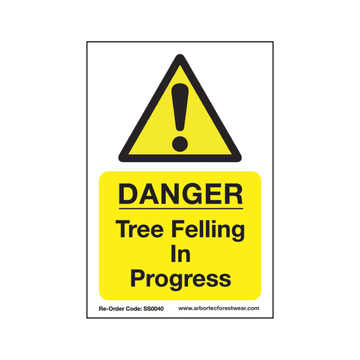 SS0040 Corex Safety Sign - Tree Felling In Progress - Arbortec Forestwear