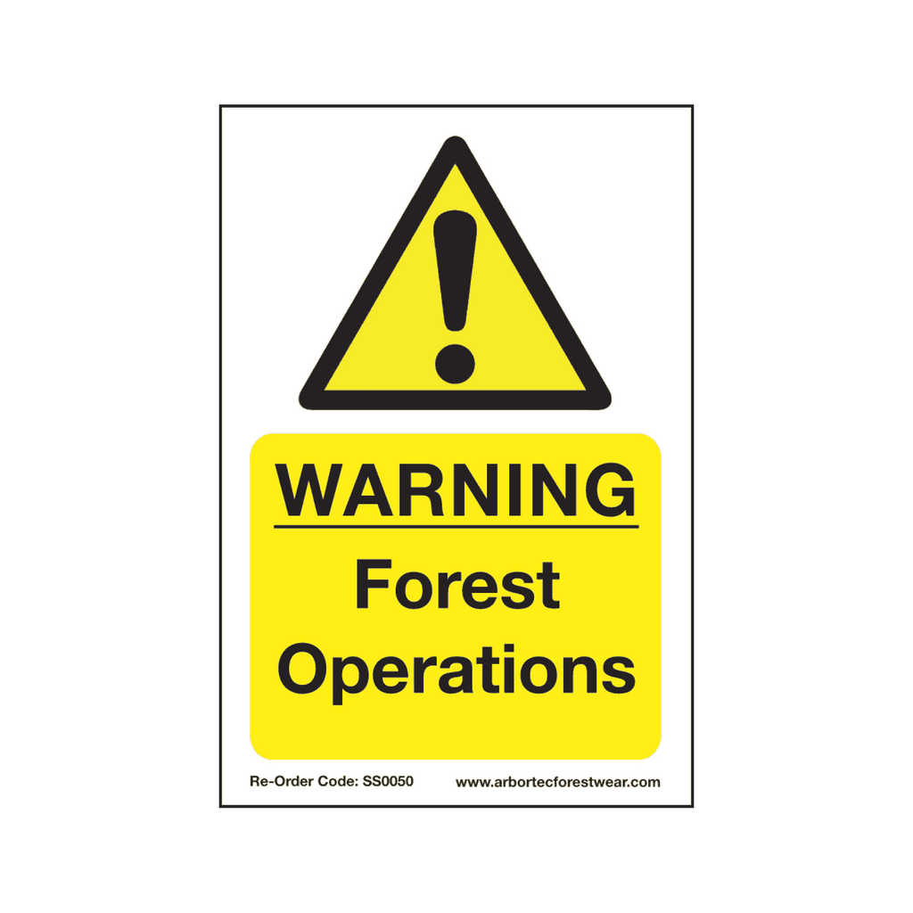 SS0050 Corex Safety Sign - Warning Forest Operations - Arbortec Forestwear