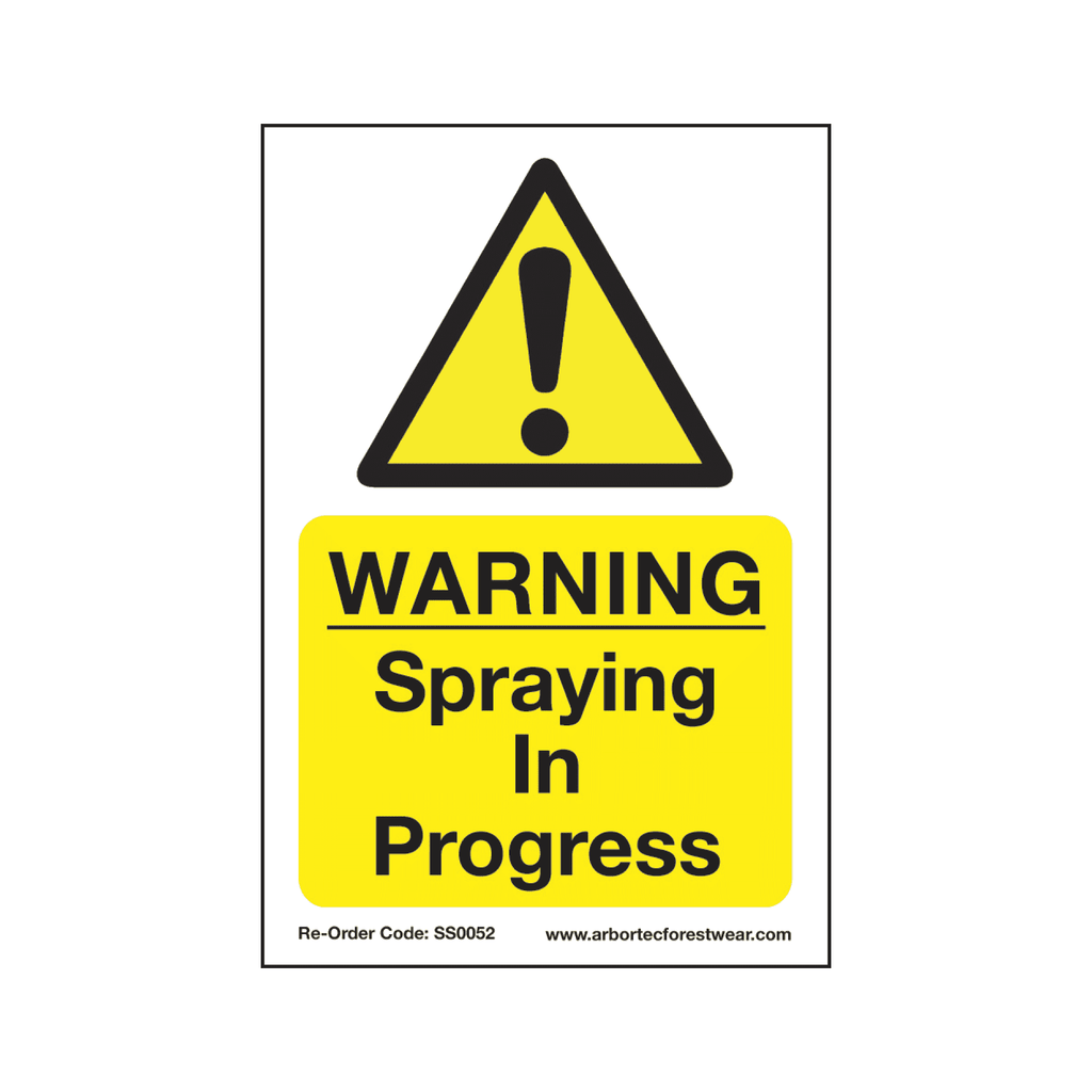 SS0052 Corex Safety Sign - Warning Spraying in Progress - Arbortec Forestwear
