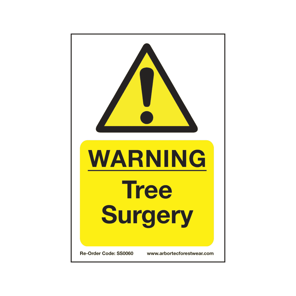SS0060 Corex Safety Sign - Warning Tree Surgery - Arbortec Forestwear