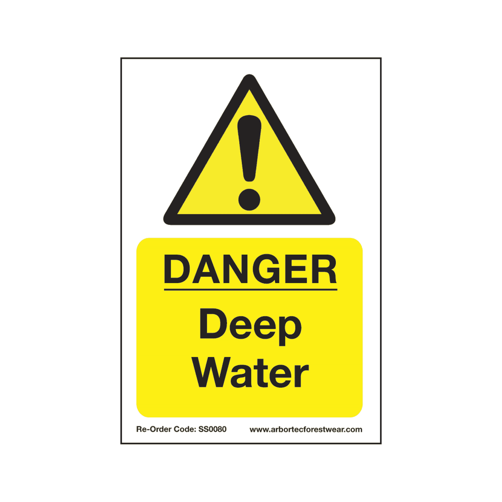 SS0080 Corex Safety Sign - Danger Deep Water - Arbortec Forestwear