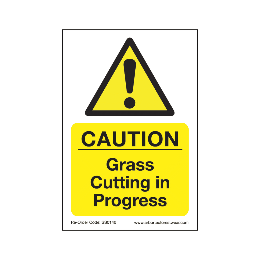 SS0140 Corex Safety Sign - Grass Cutting in Progress - Arbortec Forestwear