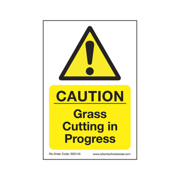SS0140 Corex Safety Sign - Grass Cutting in Progress - Arbortec Forestwear