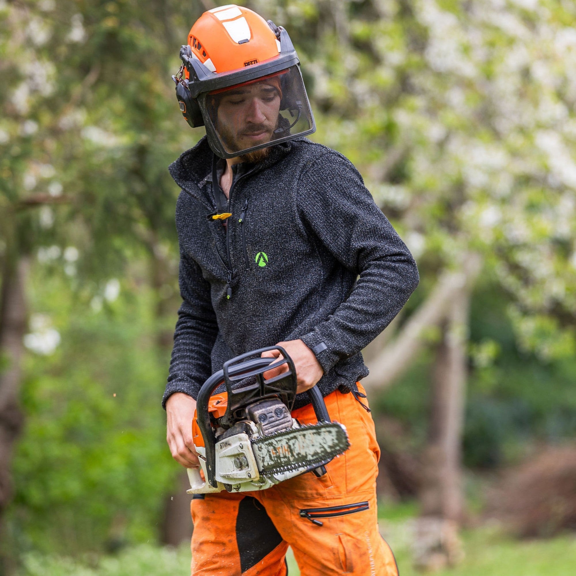 Arbortec Wolf Half Zip Sweater Grey | Arborist Gear | Buy Now