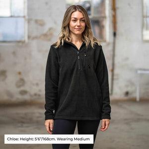 Wolf Half Zip Warm Sweater Grey - Arbortec Forestwear