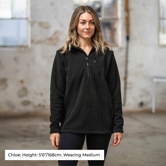 Wolf Half Zip Warm Sweater Grey - Arbortec Forestwear