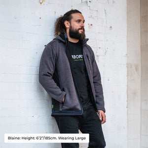 Yeti Knitted Fleece Lined Hooded Jacket - Grey - Arbortec Forestwear