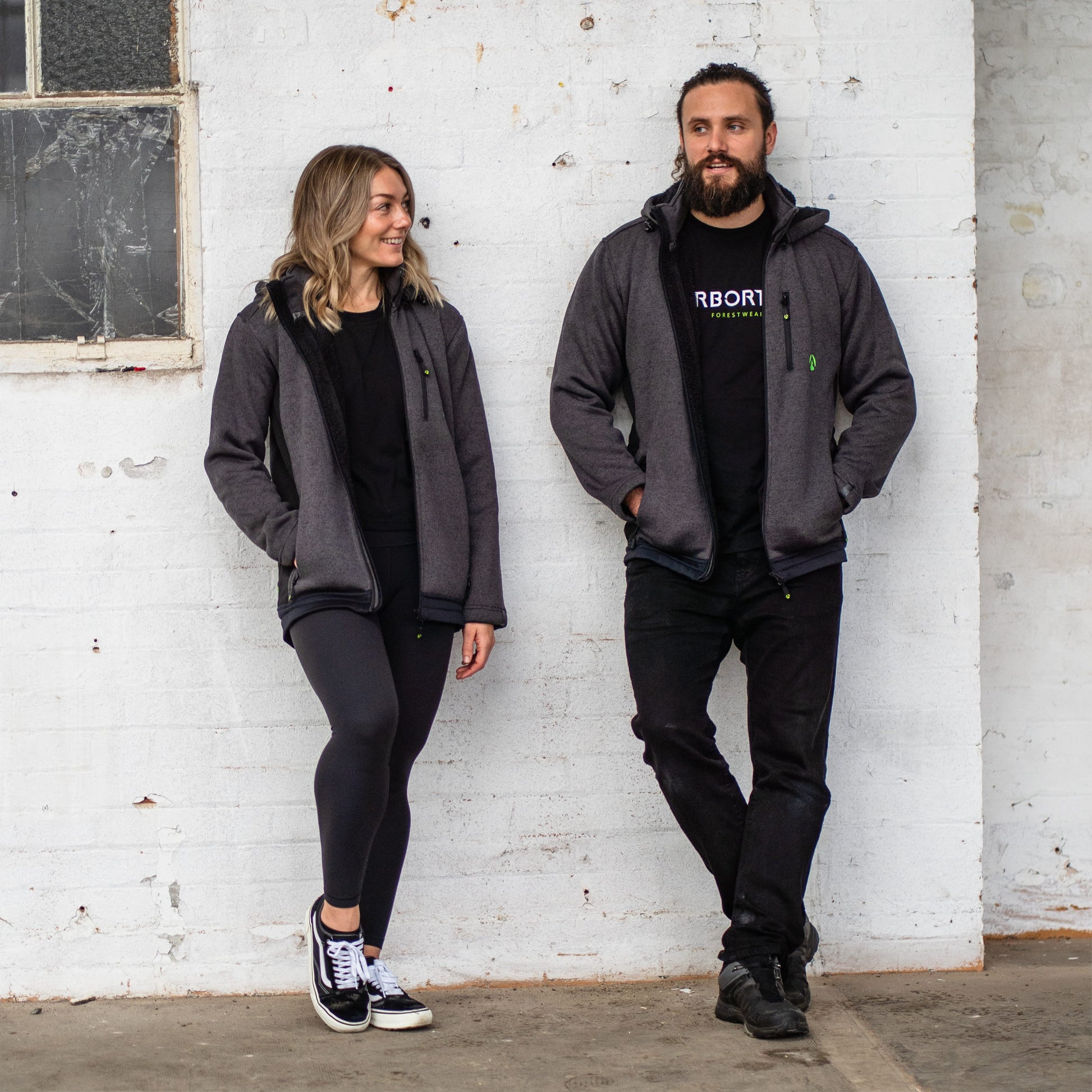 Yeti Knitted Fleece Lined Hooded Jacket - Grey - Arbortec Forestwear