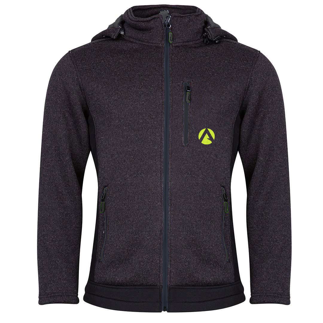 Yeti Knitted Fleece Lined Hooded Jacket - Grey